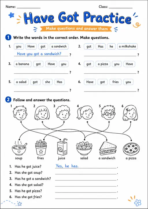 Have Got Practice | Grades 2-3 Grammar Worksheet