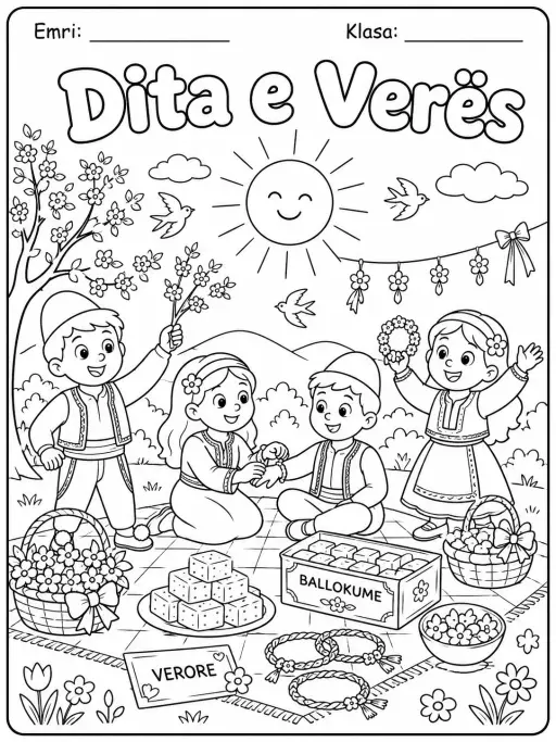Dita e Verës - Faqe ngjyrosjeje