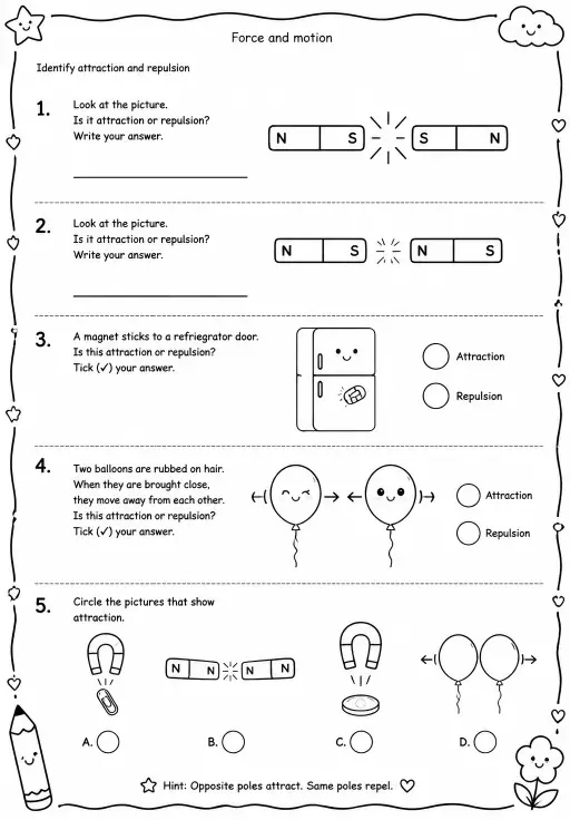 Identify attraction and repulsion