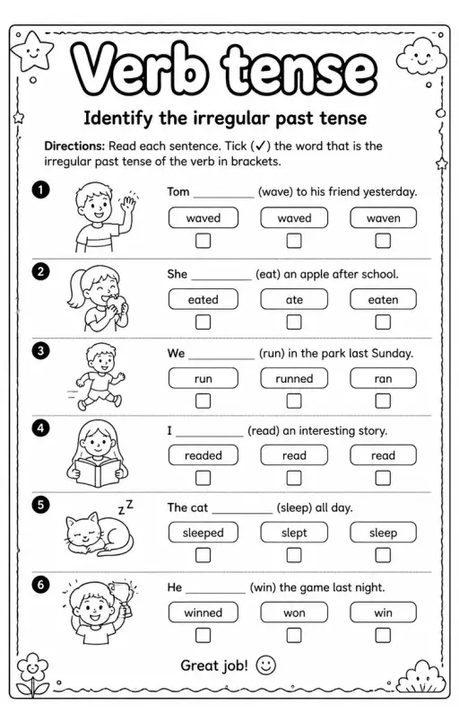 Identify the irregular past tense