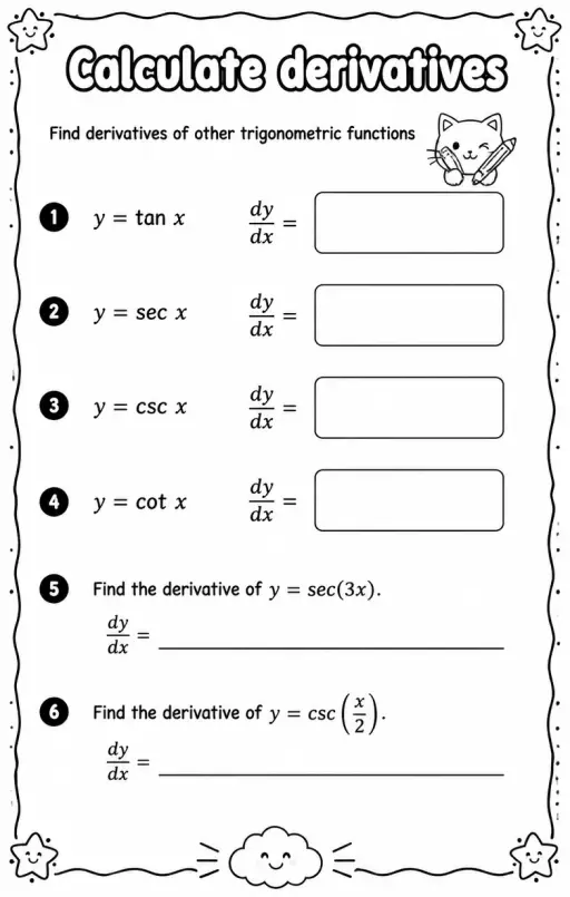 Find derivatives of other trigonometric functions