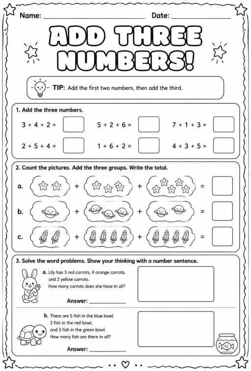 Add three numbers