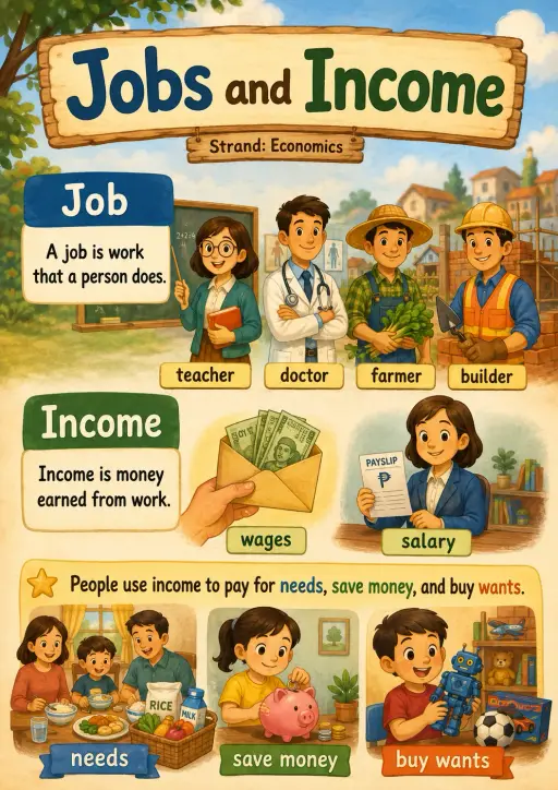 Jobs and Income Economics Infographic