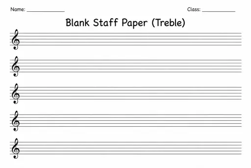 Blank Staff Paper (Treble)