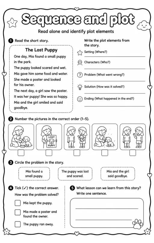 Read alone and identify plot elements