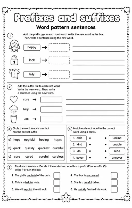 Word pattern sentences
