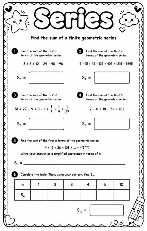 Find the sum of a finite geometric series