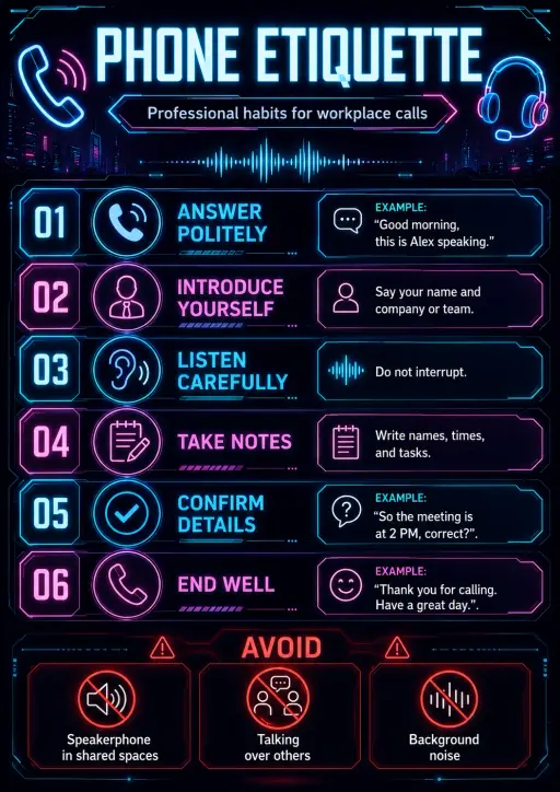 Phone Etiquette Workplace Communication Infographic