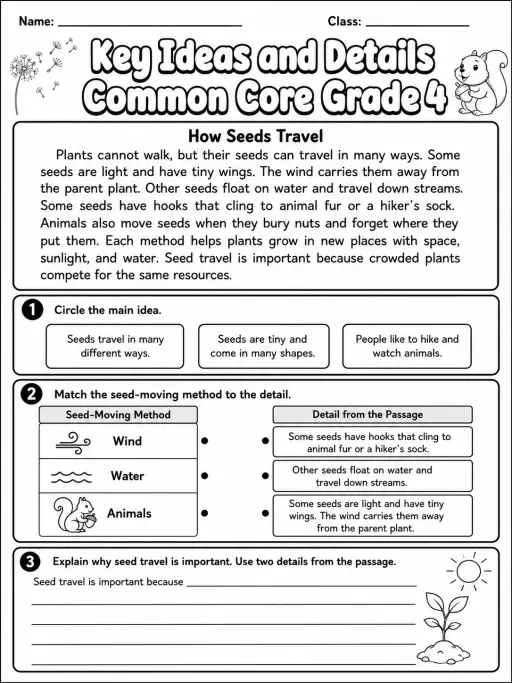 Key Ideas and Details Common Core Grade 4