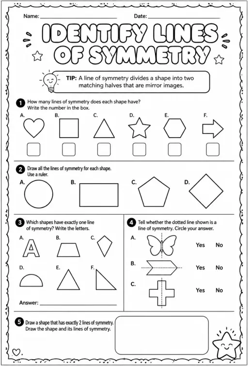 Identify lines of symmetry