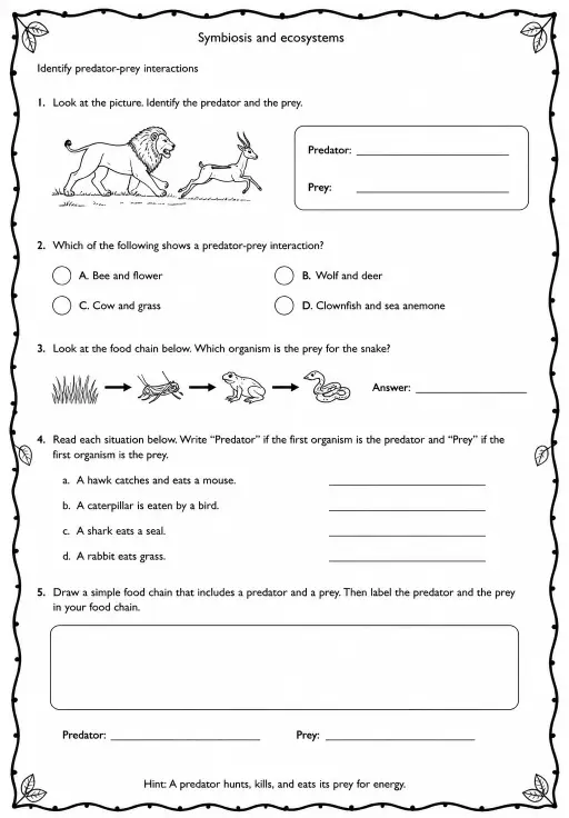 Identify predator-prey interactions