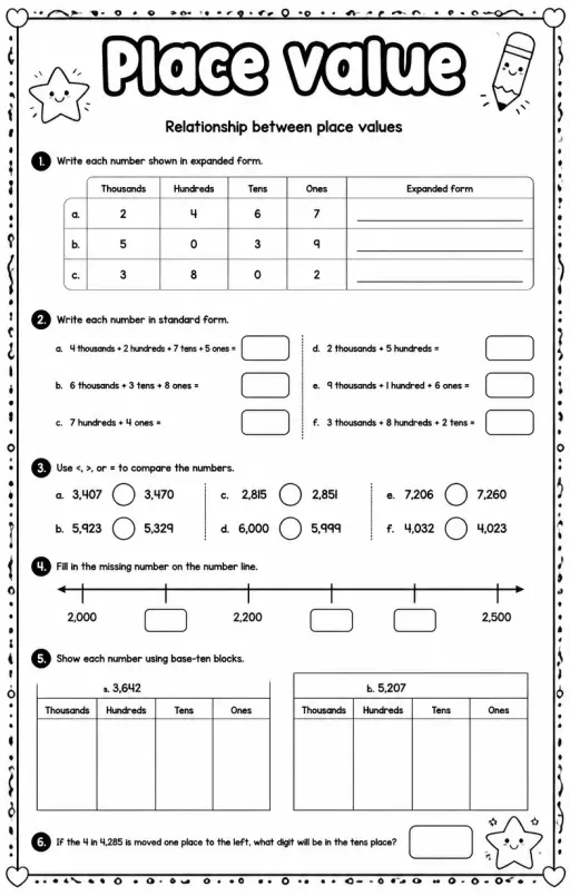 Relationship between place values