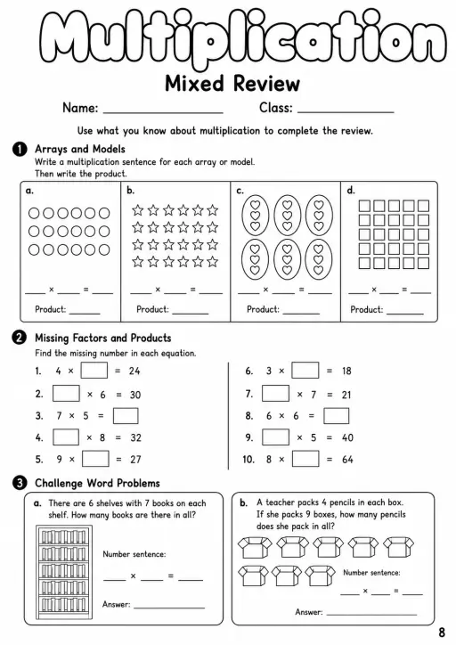 Multiplication Worksheet Pack