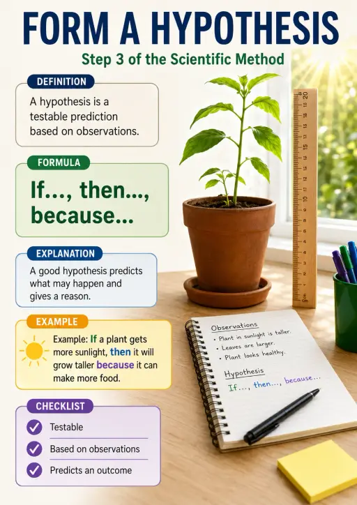 Form a hypothesis Scientific Method Infographic