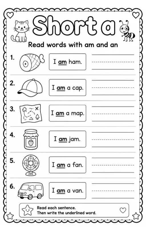 Read words with am and an