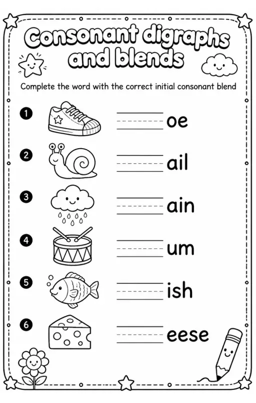Complete the word with the correct initial consonant blend