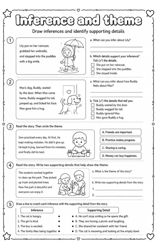 Draw inferences and identify supporting details