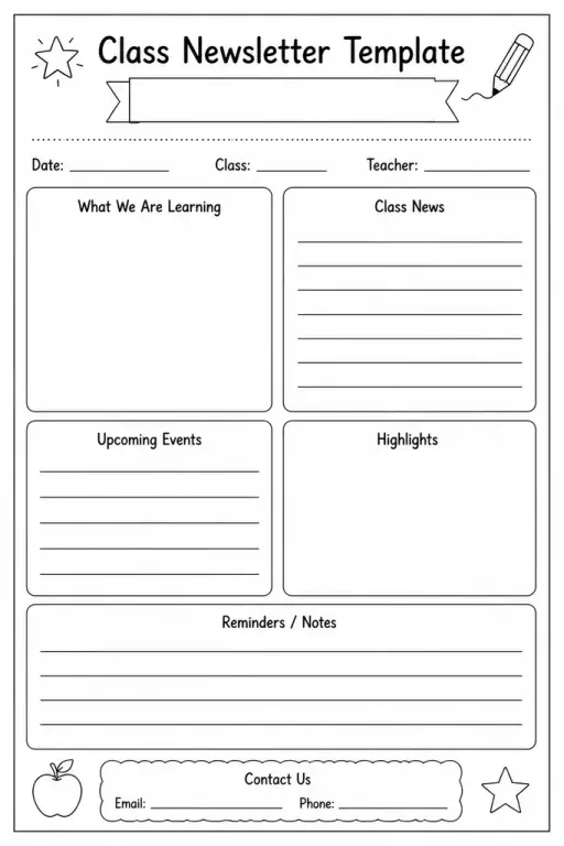 Class Newsletter Template