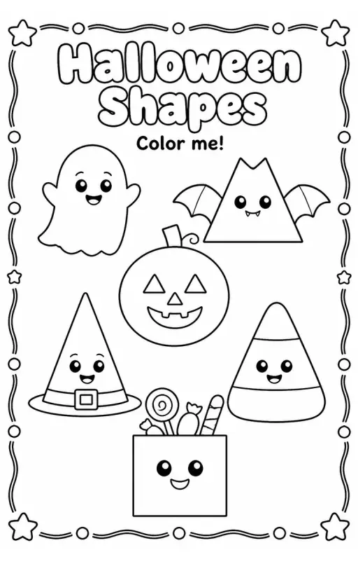 Halloween Shapes Coloring Page