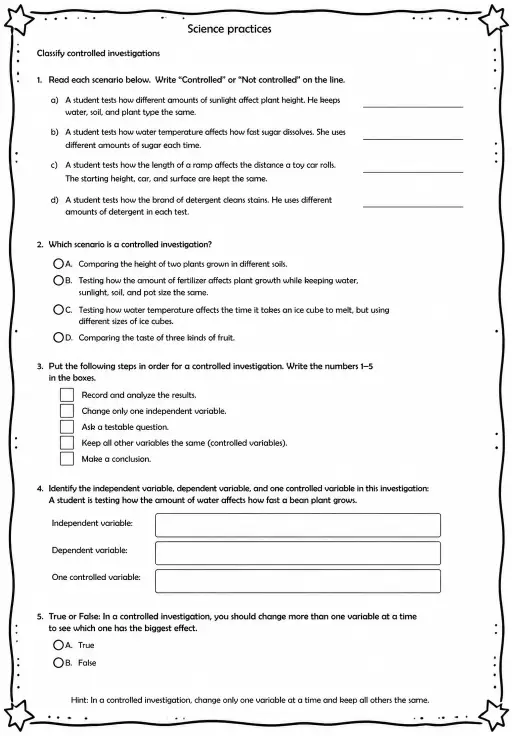 Classify controlled investigations