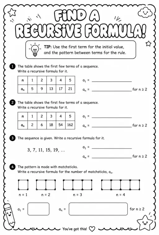 Find a recursive formula
