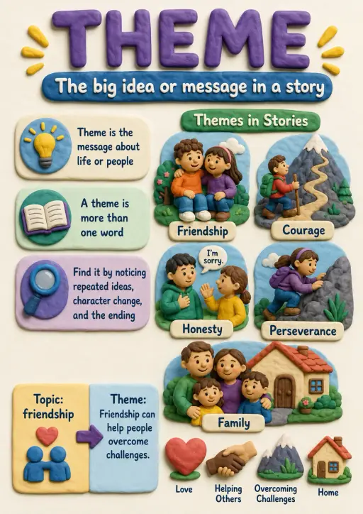 Theme Literary Elements Infographic