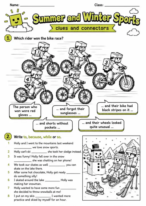 Cambridge Flyers - Summer and Winter Sports | Free Worksheet
