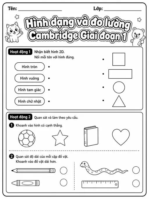 Phép cộng Cambridge Giai đoạn 1 - Gói bài tập 29