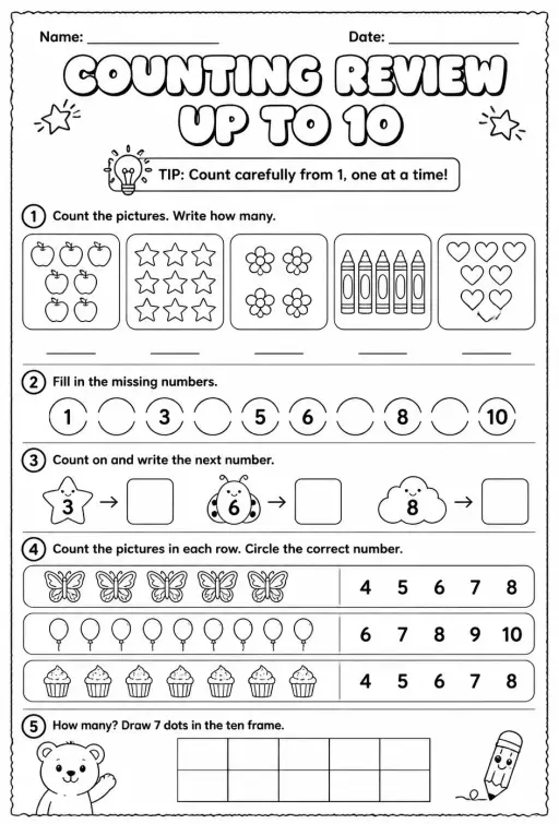 Counting review - up to 10