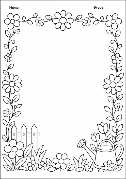 Drawing Frames: Nature and Seasonal Borders Worksheet Pack