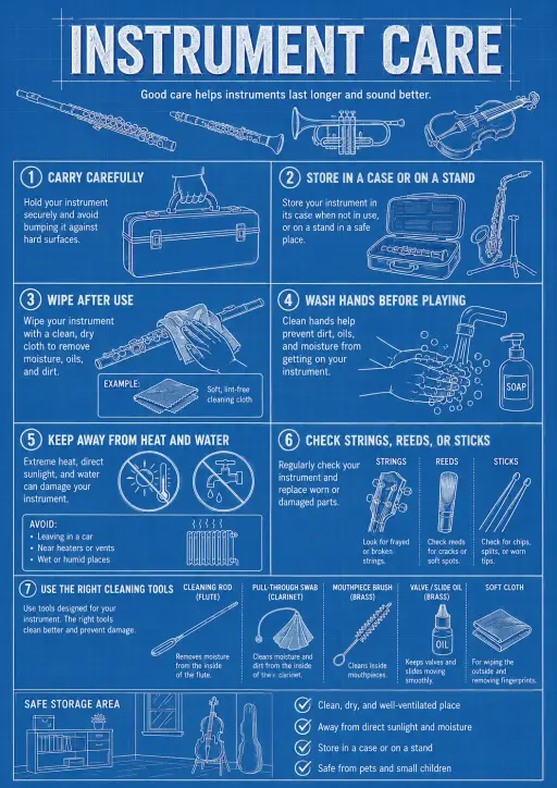 Instrument Care Instruments Infographic