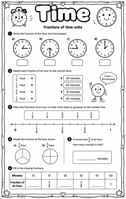 Fractions of time units