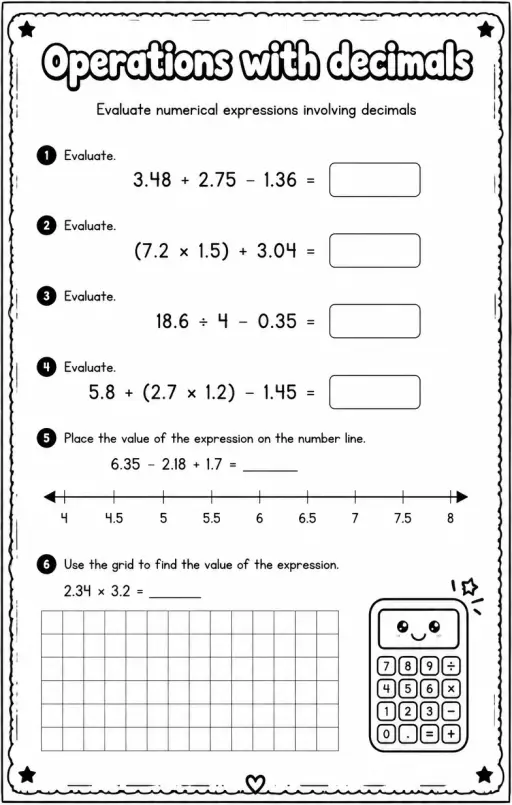 Evaluate numerical expressions involving decimals