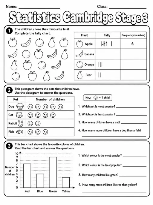 Statistics Cambridge Stage 3