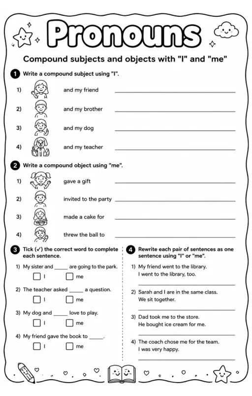Compound subjects and objects with "I" and "me"
