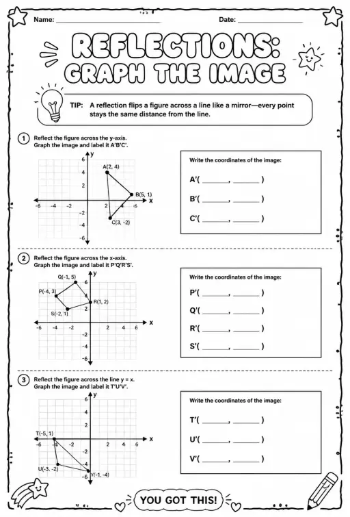 Reflections: graph the image