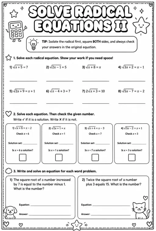 Solve radical equations II