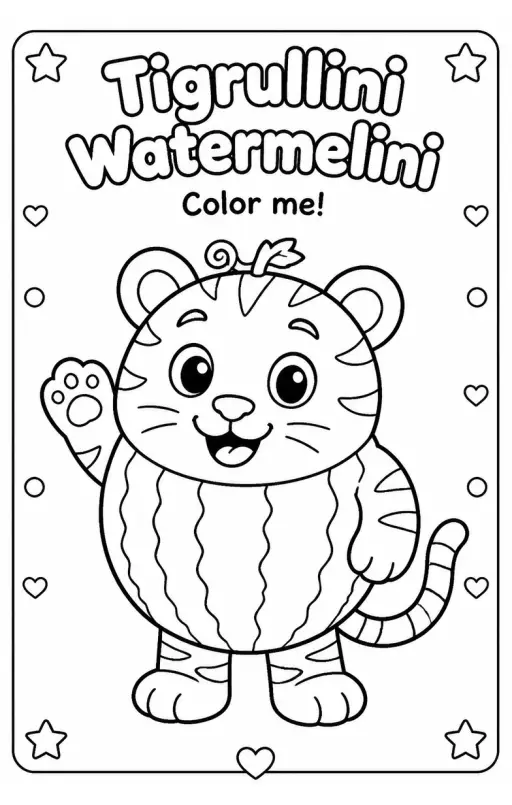 Tigrullini Watermelini Coloring Pages