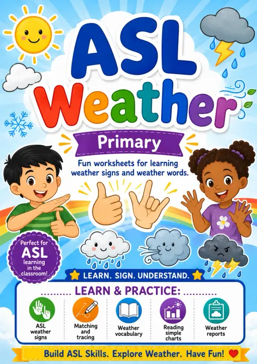 ASL Weather Worksheet Pack