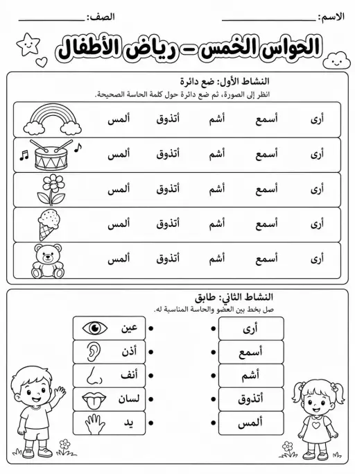 الحواس الخمس - رياض الأطفال