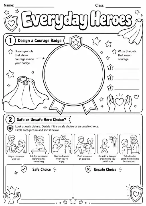 Everyday Heroes Courage Worksheet Pack