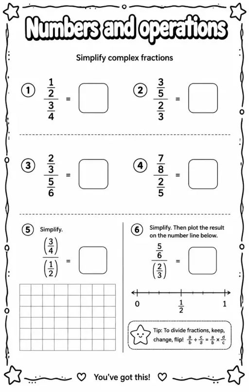 Simplify complex fractions