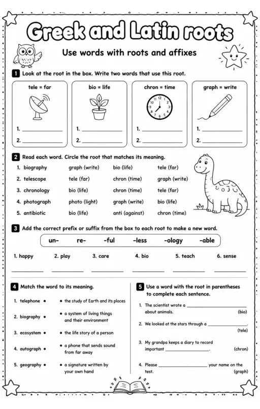 Use words with roots and affixes