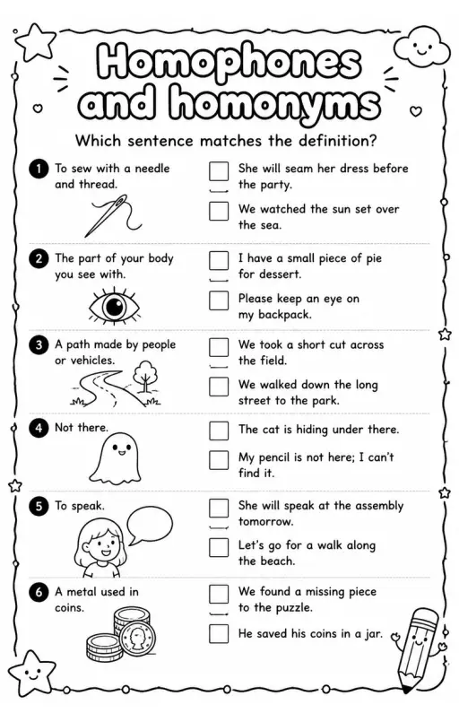 Which sentence matches the definition?