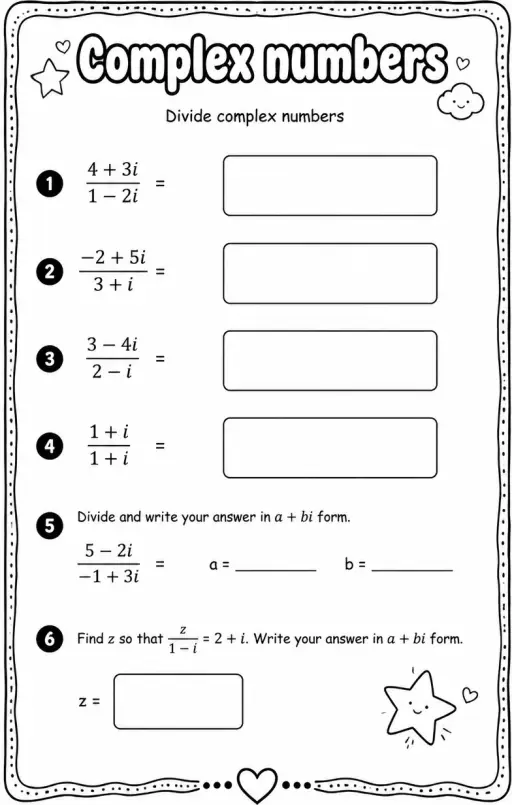 Divide complex numbers