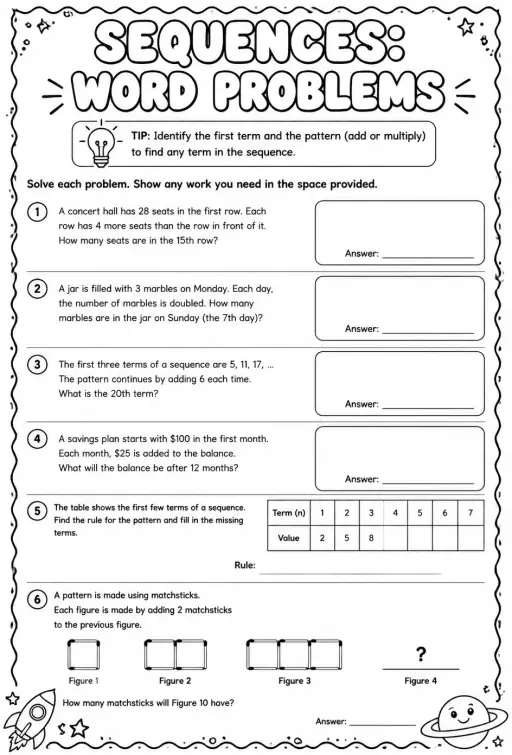 Sequences: word problems