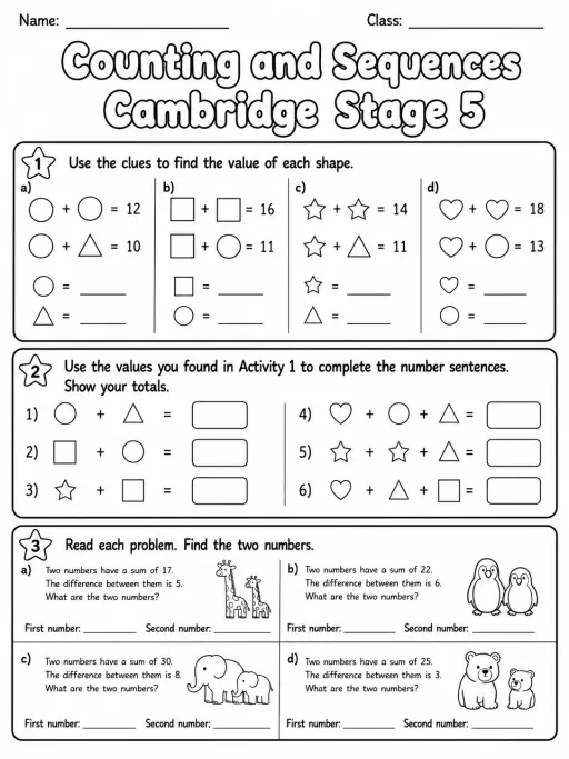 Counting and Sequences Cambridge Stage 5