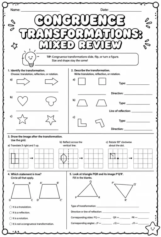 Congruence transformations: mixed review