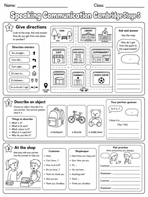 Speaking Communication Cambridge Stage 5