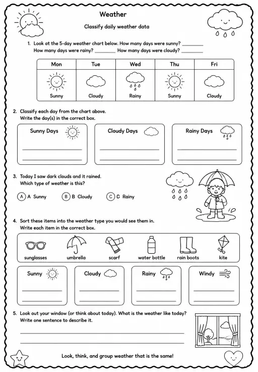 Classify daily weather data